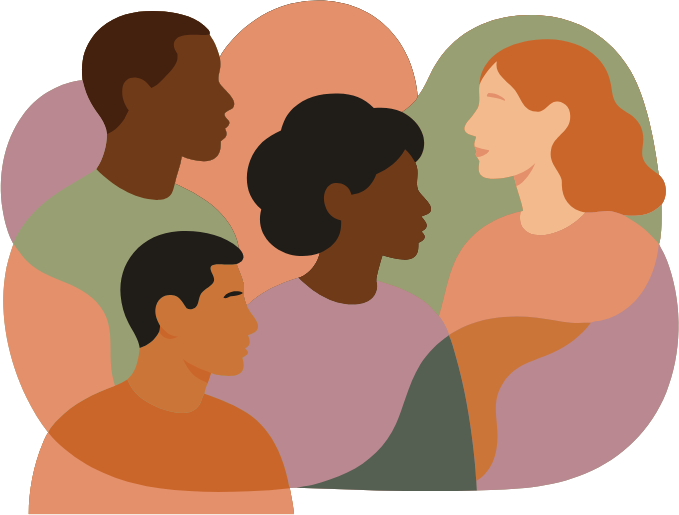 diverse group of people vector art