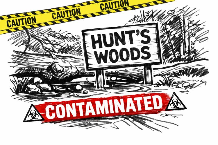 hunts-woods-contaminated sign